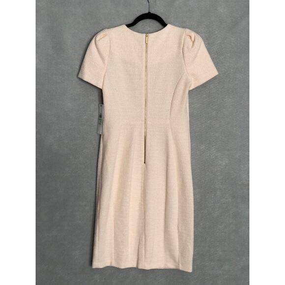 Calvin Klein Sheath Dress Women's Size 8 Crew Neck Pale Orange NEW - Picture 4 of 9